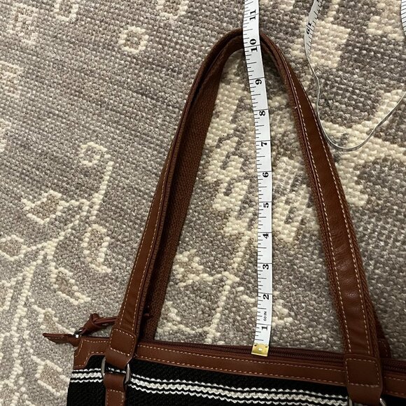 The Sak woven tote purse black white striped leather - Picture 11 of 12